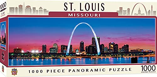 MasterPieces 1000 Piece Jigsaw Puzzle - St. Louis Skyline Panoramic, Cityscape Puzzle for Adults, Fun Family Activity, 13x39