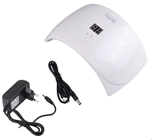 Crisnails® Secador de Uñas 24W Lámpara LED Profesional con Temporizador para UV Gel / Gel de Constructor / LED Gel Luz Blanca (Blanco)