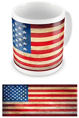 empireposter USA - US Flag - Vintage Stars & Stripes - Keramik Tasse - Größe Ø8,5 H9,5 cm