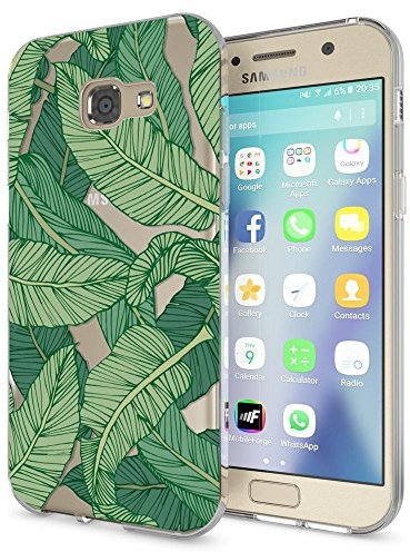 NALIA Handyhülle kompatibel mit Samsung Galaxy A3 2017, Motiv Design Schutzhülle Ultra-Slim TPU Silikon Case Dünn, Muster Hülle Etui Handy-Tasche Schale Smart-Phone Back-Cover, Designs:Greenery