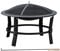 Braséro de Jardin à Bois Chauffage extérieur Acier Foyer Rond 67 cm Couvercle de Protection tisonnier Noir Teamson Home CU297