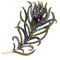 JAGENIE Vintage Pfau Feder vergoldet Multi-color Strass Brosche Pins Schmuck Muttertag Geschenk