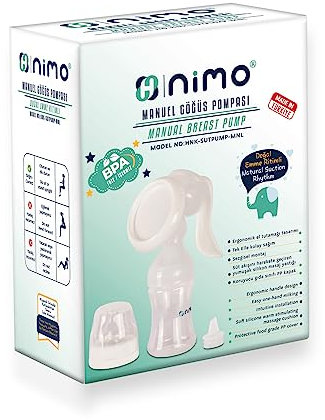 Nimo Manual Breast Pump, BPA-Free, Natural Suction Rhythm, Ergonomic Design, Single Hand Operation