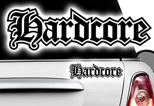 HR-WERBEDESIGN 1x Hardcore Iron Cross Oldschool Eisernes Kreuz Aufkleber Set Sticker Rat Look H
