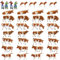 Evemodel 36Stk. Verschiede Rinder Figuren Bunt Spur H0 1:87 Dekor Tiere auf dem Bauernhof Modellbausatz