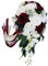 ruiruiNIE Bouquet De Mariée 1 Bouquet De Mariage Romantique Bouquet De Mariée Cascade Fleurs Rose Artificielle avec Ruban Blanc + Vin Rouge
