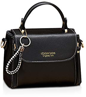 NICOLE & DORIS Tasche Damen Klein Crossbody Tasche PU Leder Tasche Umhängetasche Trendy Handtasche mit abnehmbaren Schulterriemen Schwarz