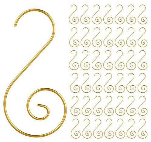 MELLIEX 120pcs Christmas Bauble Ornament Hooks S-Shaped Metal Hanger Mini Stainless Steel Hooks for Christmas Xmas Tree Decoration