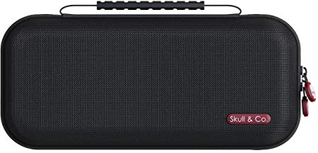 Skull & Co. Maxcarry Tasche für NeoGrip, GripCase Crystal: Tragbare Hartschalen-Reiseschutztasche mit Stauraum für Nintendo Switch OLED und OG Switch, GripCase und Zubehör - Schwarz