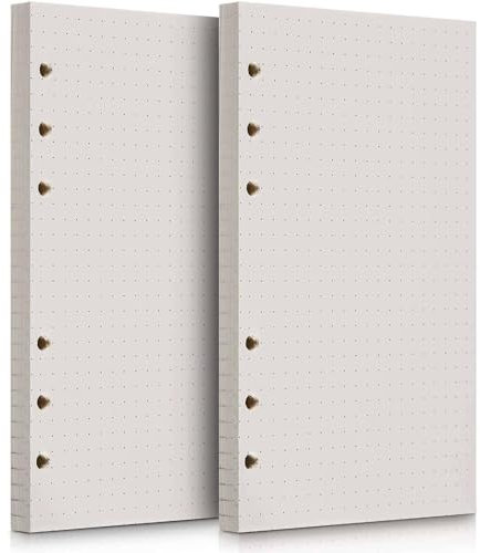 A5 Nachfüllpapier, 280 Seiten, 6 Löcher, nachfüllbares Papier, für Laptop, Planer, Terminplaner, Personal Organizer, gepunktete Seiten