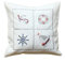 heimtexland ® Deko Kissen Nordsee Maritim Bestickt Blau Rot Tischdeko Typ737 Kissenhülle 40x40 cm