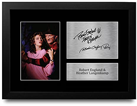 HWC Trading FR A4 Robert Englund & Heather Langenkamp Nightmare on Elm Street Geschenke Gedruckt, Signiert Autogramm Bild Für Film-Erinnerungsstücke-Fans - A4 Framed
