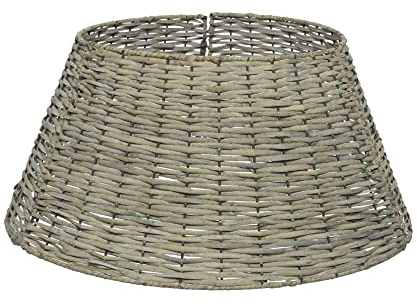 Weihnachtsbaumdecke aus Weide 57x28cm für Bäume bis 180cm Rattan Korb Christbaumdecke Natur grau