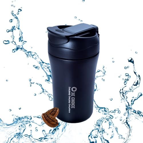 3E Travel Coffee Cup Travel Mug Leakproof - Coffee Mug Travel Thermal Cups for Hot Drinks Stainless Steel Travel Mug with Lid Straw Insulated Tea Cup Reusable Coffee Cups Hot Drink Travel Mug 500ml