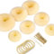 Teenitor Blonde Hair Donut Bun Maker Set, 7pcs Hair Donut Bun Ring with 5pcs Doe Beige Elastic Hair Bands with 20pcs Gold Hair Pins, Hair Bun Doughnut for Ballet Girls Kids, Extra Large Medium Small