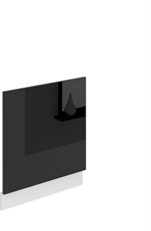 BELINI Habillage de Porte Lave Vaisselle PO60 | Meuble Lave Vaisselle sans Plan de Travail I Accessoire pour Lave-Vaisselle Cuisine - Teille: 1,6 x 60 x 57 cm I Couleur: Noir très Brillant