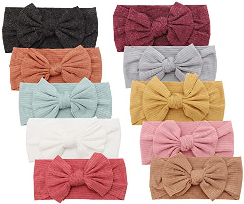 DRESHOW 10 Pcs Fascia Per Capelli Bambini Neonata Elastica - Accessori Capelli Bambina