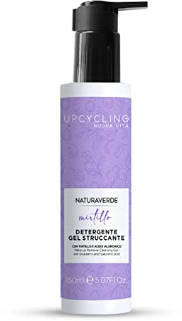 Naturaverde | Gel Detergente Struccante Viso Upcycling Mirtillo, Con Estratto di Mirtillo e Acido Ialuronico, Rimuove Trucco e Impurità, 150ml
