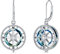 VONALA Orecchini a forma di bussola da donna, in argento Sterling, con ciondolo a forma di bussola oceanica, con cerchio di cristallo, gioielli per laurea, regalo per sua figlia, donna, studentessa