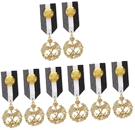 CLISPEED 8 Stk Marine-medaille Schulterklappen Mit Quastenkette Schleifenbrosche Spielzeugabzeichen Anzugkragenbrosche Band Für Den Ersten Platz Schnallen Brosche Kind Etikett Stoff Metall