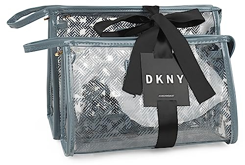 Dkny - Kulturbeutel - Kulturtasche. Kulturtasche Damen. Kosmetiktasche - Kosmetikkoffer DK63725, Blaues Wildleder