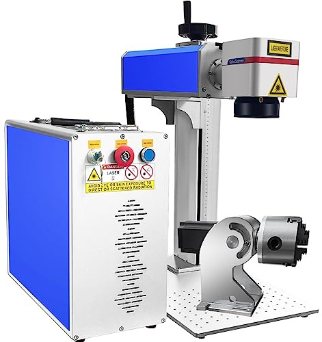 Incisore Laser Metallo 50W Macchina per Incisione Laser Fibra con Rotative 200X200mm per Metallo Oro Argento Alluminio Acciaio Rame Gioielli 3000mm/s 1064nm Precisione 0.01 mm 220 V Europlug (50W)