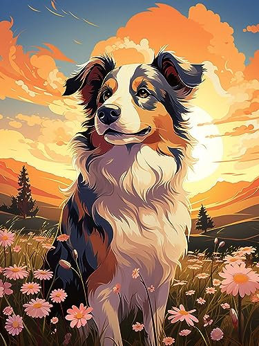 Ginfonr DIY Diamond Painting Zubehör Hund Set Full, 5D Diamant Painting Tiere Bilder Kit Crystal Rhinestone Embroidery Decoration Für Home Wall Décor 30x40 cm