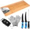 Leriton 6 Pcs Fish Cleaning Kit - Include Cutting Board, Fillet Boards, Knife, Gloves, Scale, Sharpening Rod - Easy Filleting
