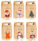 24 Stücke Geschenktüten Weihnachten,Geschenktüten mit Griff,Große Weihnachtstüten,Kekstüten Weihnachten,Kraftpapier Geschenktüten,Geschenktasche,Weihnachts Kekskästen Boxen,Weihnachten Geschenkboxen