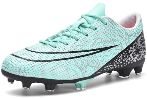 DimaiGlobal Fußballschuhe Herren Professionelle Kinder Fussballschuhe Kunstrasen Stollenschuhe Kickschuhe Jugendliche Athletics Trainingsschuhe Outdoor Sportschuhe 32EU Türkis
