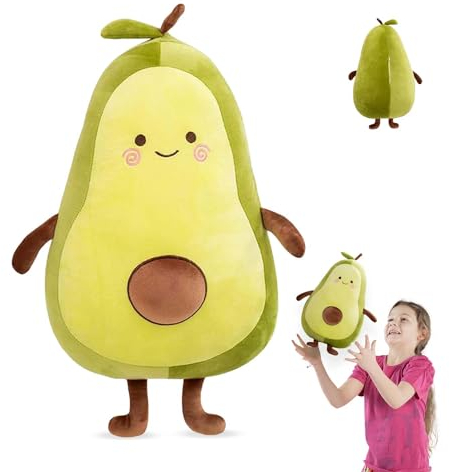 YISKY Muñeca de Peluche de Aguacate, 32 cm Avocado Plush, Frutas de Aguacate Juguetes de Peluche, Juguete Almohada de Relleno de Aguacate, Almohada de Peluche de Frutas, Regalo para Niñas, Niños