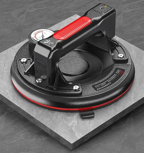 Procci Akku-Saugheber für Fliesen, Glas und Marmor, 300 kg Supersaugkraft, Schnelle Druckbeaufschlagung, Automatischer Druckausgleich, Sicherer und Langlebiger Elektrischer Saugheber (Ø 20 CM)
