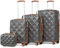 British Traveller Hartschalenkoffer Set Kosmetikkoffer-M-L-XL-Koffersets Reisegepäck-Sets TSA Schloss Koffer Trolleys Handgepäckkoffer Grau