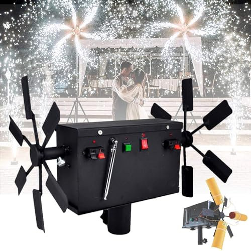 SKUBIS Machine Scintillante à Fontaine rotative, avec 12 récepteurs + télécommande sans Fil, Machine de Mariage à Double Roue pour Feux d'artifice