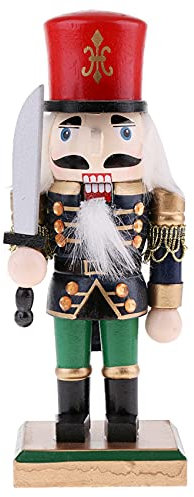 BLASHRD 20 cm Legno Schiaccianoci Figure Ornamento Noce per Festa di Natale Decorazione Regali Blu
