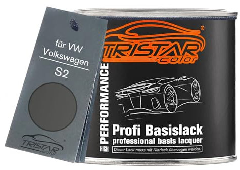 TRISTARcolor Autolack Dose spritzfertig für VW/Volkswagen S2 Dunkelgrau Metallic Basislack 0,5L
