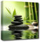 CXHOSTENT Zen Leinwand Wandbilder Badezimmer Dekor Kieselsteine Stein grüner Bambus Kunstdrucke Spa Bilder für Yoga Raumdekoration (C, 40.00 x 40.00 cms)