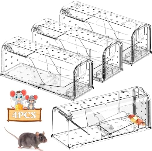 BBLTIFF 4Pcs Trampa para Ratones, Altamente Sensible Trampas Ratas Interiores Sin Matar Ratonera Trampas Ratones Vivos Rata Viva Reutilizable, Rampa Ratones y Ratas Vivos para Cocina Jardín Ático