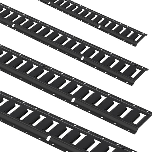 VEVOR E-Track-Schienen-Set, 1,52 m Lange Stahlschienen, 4er-Pack, Tragfähigkeit bis zu 914 kg, robuste Schienen mit Schrauben für Garagen, Lieferwagen, Anhänger, Motorrad-Zurrgurte, ATV-Halterungen