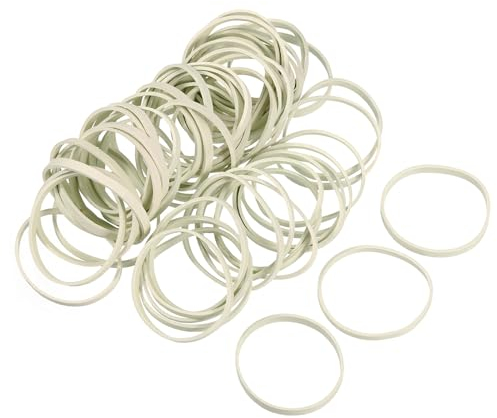 QUARKZMAN 60er Pack Gummiband Dehnbares Gummiband Weiß 45mm x 4mm Haargummis für Zuhause und Büro