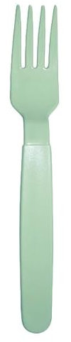 Monouso | 6 Tenedores de Plástico, 18,5cm | Tenedor reciclables, Resistentes, Color Verde, Durables, Reciclables, Eventos, Aire Libre, Fiestas, Buffets