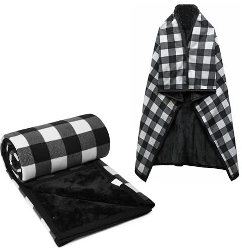SIVENKE Femme Poncho Plaid Polaire avec Boutons Châle Cape Chaud d'Hiver Unisex Couverture à Carreaux à Porter