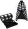 SIVENKE Damen Poncho Fleece Tragbare Decke, Karierte Schoßdecke Bequemer Poncho Plüschdecken Überwurf Schal Wickelbezug Umhang mit Knöpfen für Bett Sofa Büro