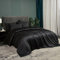 Luowei Kühlender Bettwäsche 135 x 200 cm Bambusfaser Sommer Schwarz Weich Bettwäsche Set aus Bambus Polyester Atmungsaktiv Anti-Schwitzen mit Reißverschluss und 1 Kissenbezug 80x80cm
