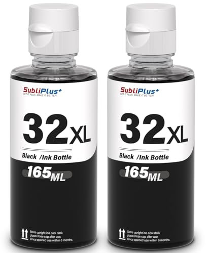 32XL Black Ink Bottles Compatible Replacement for HP Smart Tank Printer 5101 7602 6001 7301 5000 5102 757 7601 755 7601 755 Ink Refill, Smart Tank Plus 651 551 Ink Refill