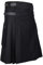 BaronHong Gonne scozzesi utilitaristiche da uomo Gonna scozzese scozzese con cinghie e grandi tasche cargo, nero (pelle), XXXL