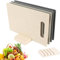 UQTUKO Planche à découper en plastique, 4 Planche à Découper de Cuisine avec poignées et support de rangement Set Petites Planches à Découper Lavables au Lave-vaisselle, 28x18.5 cm