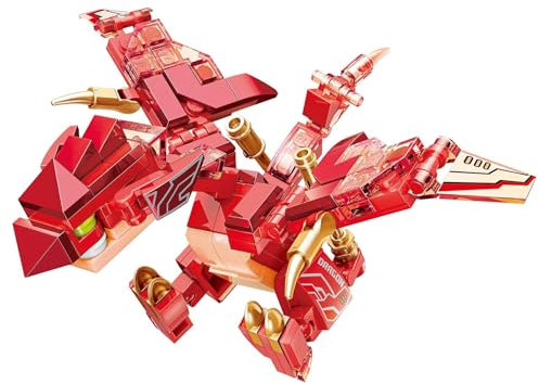 QMAN 41211 - Würfelbaustein-Set Himmelsfeuer Vogel - Kreatives Bauset für Kinder ab 6 Jahren, Tragbares Design, Kompatibel mit Anderen Marken