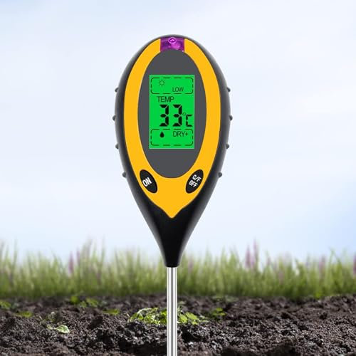 SHUNNBUY 4-in-1 Soil Tester Soil Moisture PH Meter Plant Water Monitor for Garden Lawn Farm Plants Indoor & Outdoor (Battery Included)