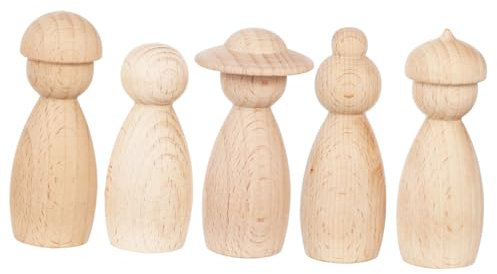 Ciieeo 5pcs Hand Puppets for Boy Girl Wooden Puppet Decors Craft Kit for Boys and Girls Adults